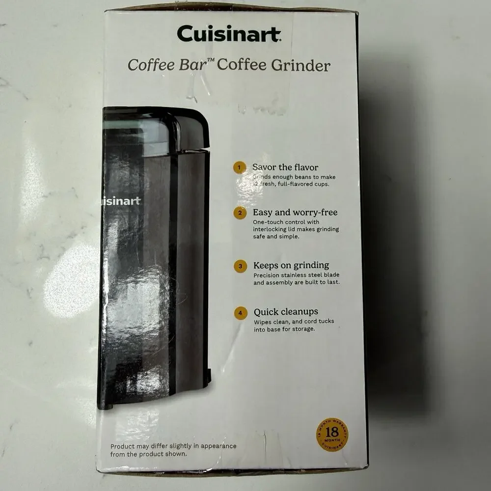 Cuisinart 12 Cup Coffee Bar Coffee Grinder, Black, DCG-20BKN New